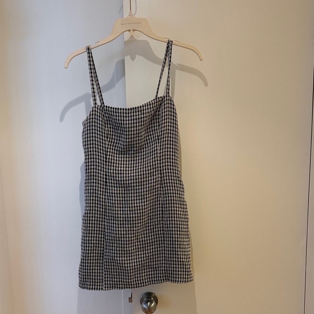 Reformation Black and White Checkered Mini Dress